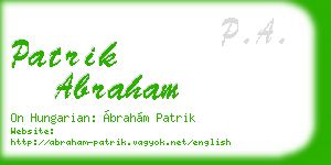 patrik abraham business card
